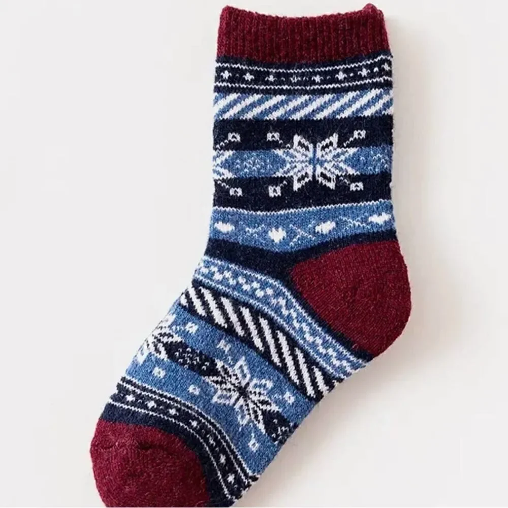 Two New warm winter jacquard boot socks kids 7-10